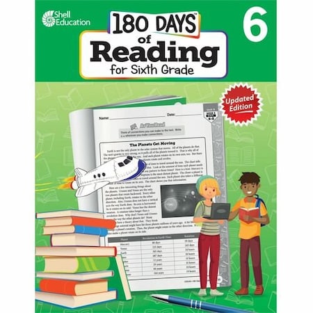 Shell Education Teacher Created Materials Workbook, 180 Days, Reading, 2nd Edition, 6th Grade SHL135048